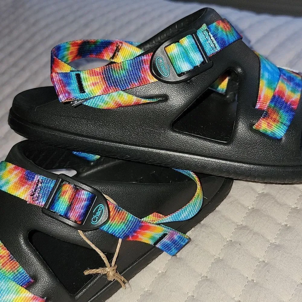 New Chaco Chillos Tie Dye Adjustable Strap Performance Sport Sandals Size Kids 2